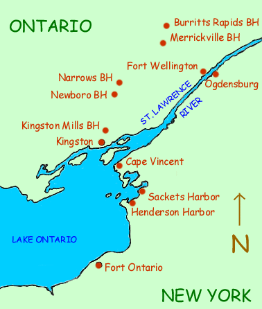 map of Lake Ontario Sites